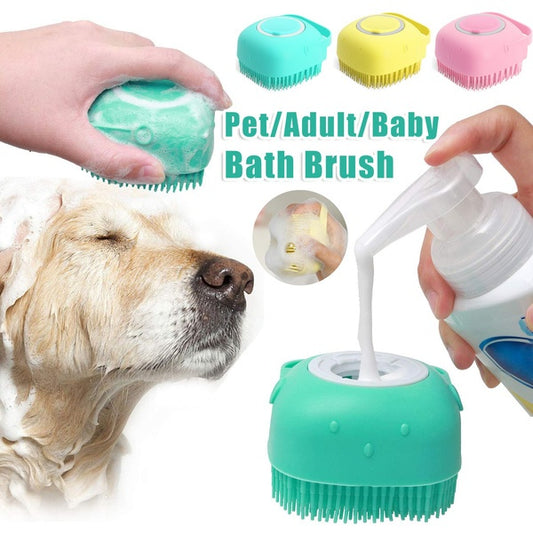 Silicone Dog Bath Massage Gloves Brush Pet